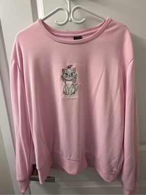 Disney Pink Crewneck Sweatshirt with Subtle Embroidery